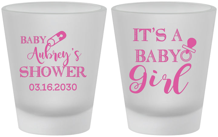 Custom Baby Shower Frosted Shot Glasses - Baby Girl | 90171
