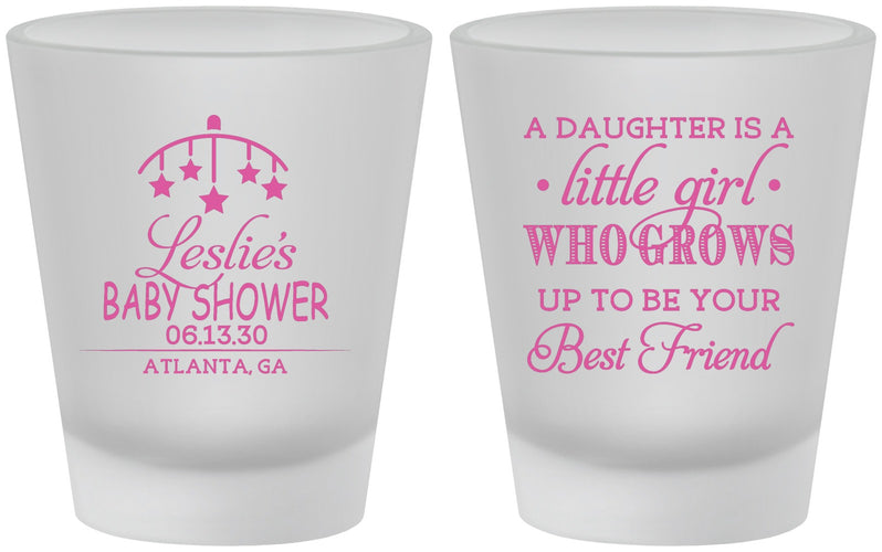 Custom Baby Shower Frosted Shot Glasses - Little Girls Best Friend | 90173