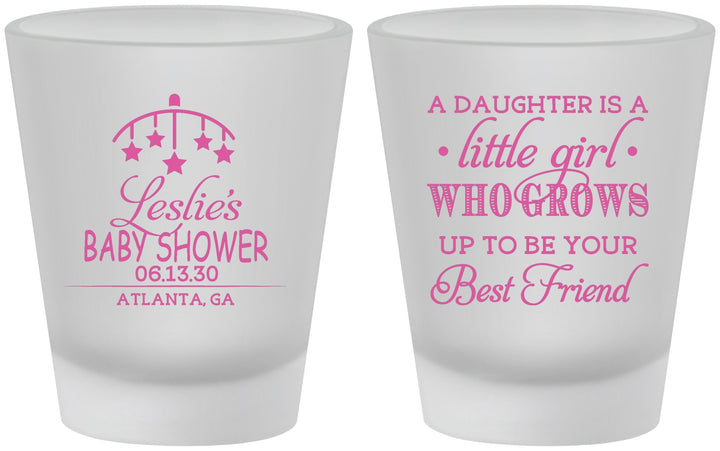 Custom Baby Shower Frosted Shot Glasses - Little Girls Best Friend | 90173