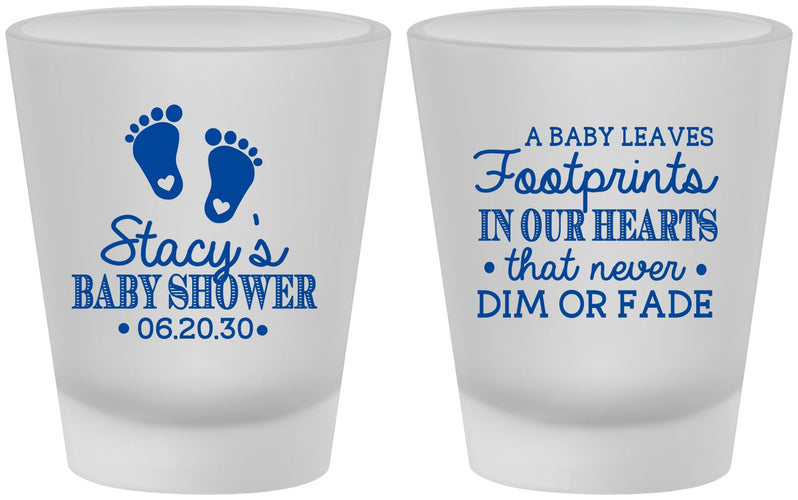 Custom Baby Shower Frosted Shot Glasses - Footprints | 90176
