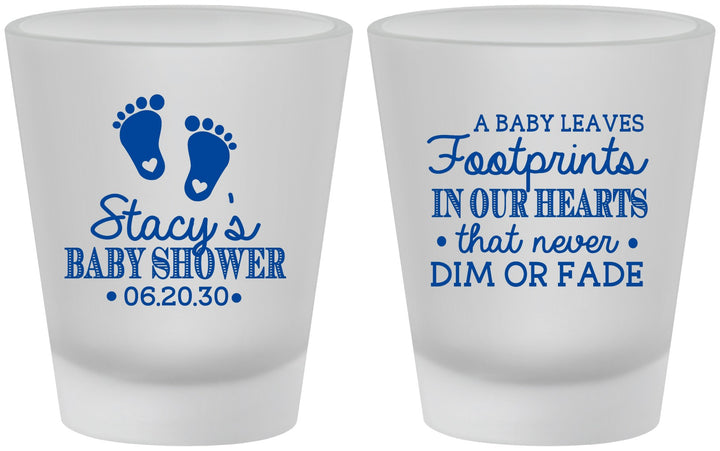 Custom Baby Shower Frosted Shot Glasses - Footprints | 90176