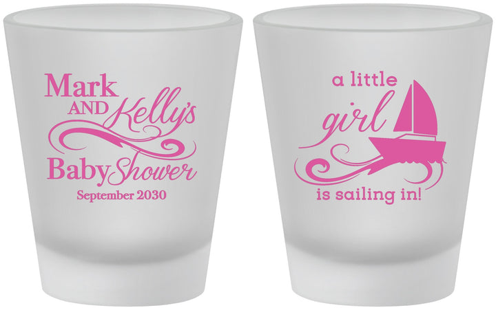 Custom Baby Shower Frosted Shot Glasses - Sailboat | 90178