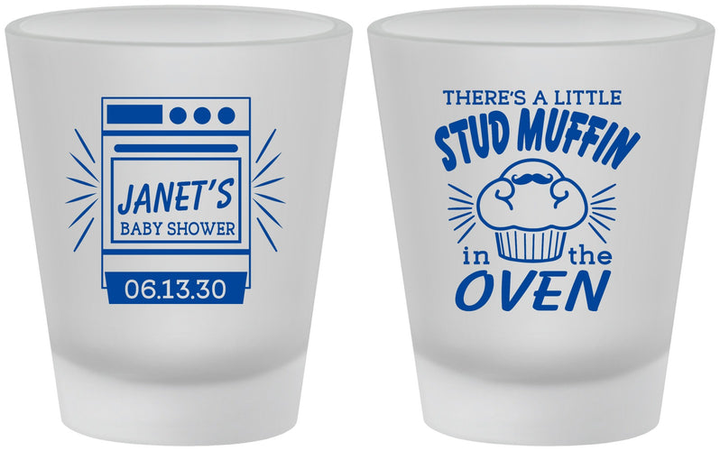 Custom Baby Shower Frosted Shot Glasses - Stud Muffin | 90182