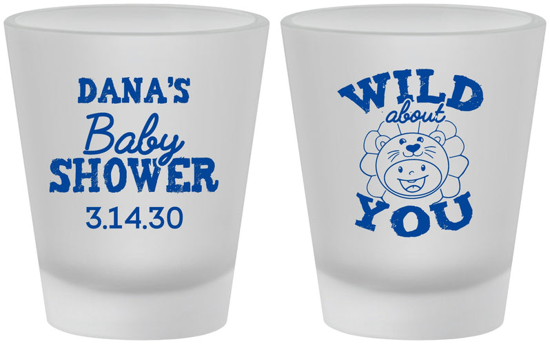 Custom Baby Shower Frosted Shot Glasses - Lion Wild About You | 90186