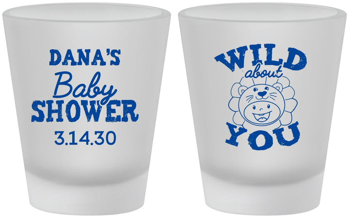 Custom Baby Shower Frosted Shot Glasses - Lion Wild About You | 90186