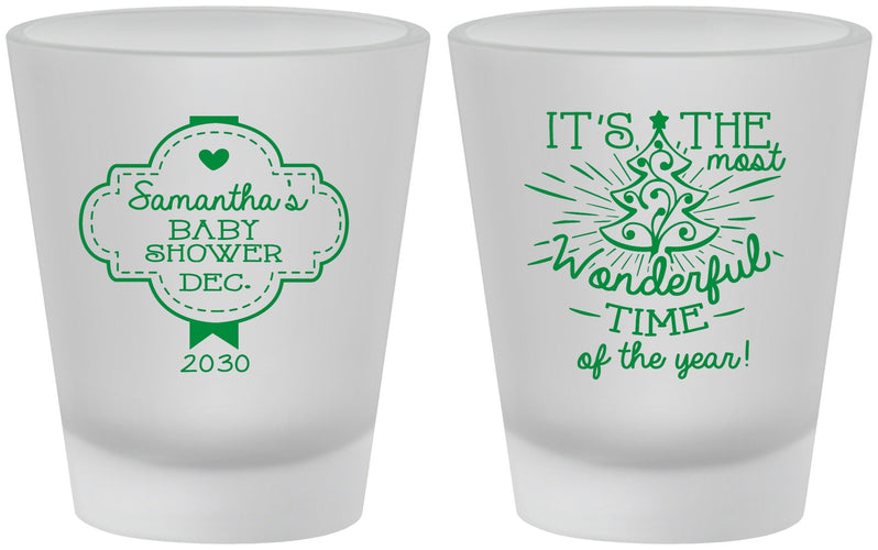 Custom Baby Shower Frosted Shot Glasses - Christmas | 90190