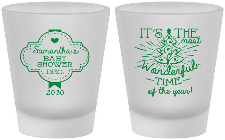 Custom Baby Shower Frosted Shot Glasses - Christmas | 90190