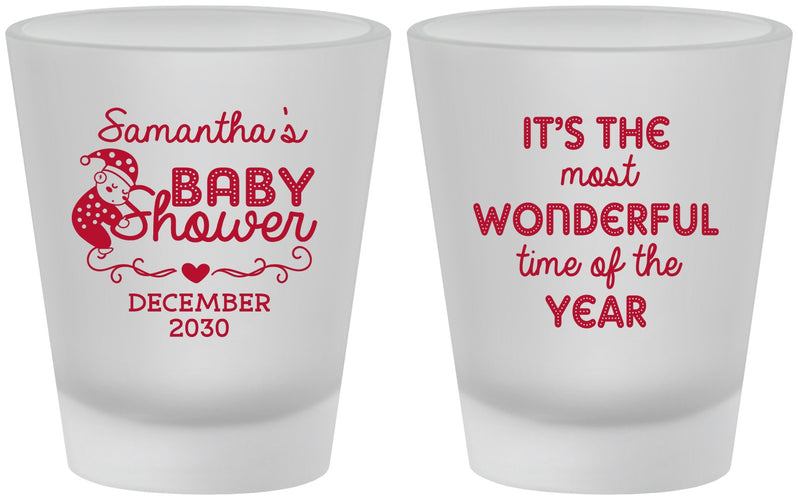 Custom Baby Shower Frosted Shot Glasses - Christmas | 90191