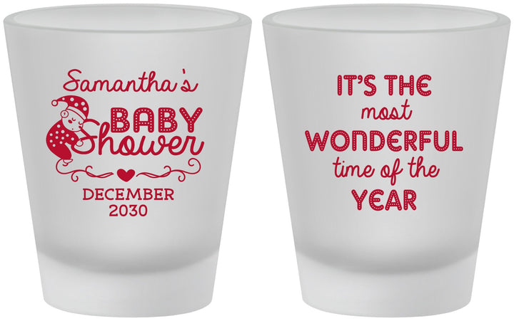 Custom Baby Shower Frosted Shot Glasses - Christmas | 90191