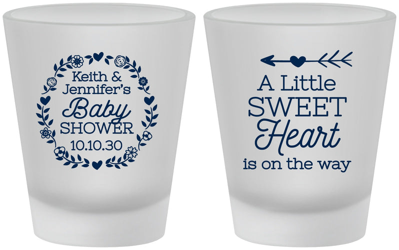 Custom Baby Shower Frosted Shot Glasses - Little Sweet Heart | 90195
