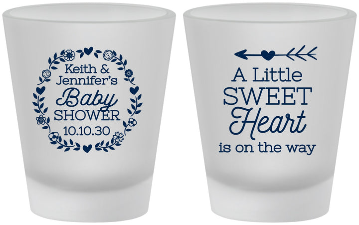 Custom Baby Shower Frosted Shot Glasses - Little Sweet Heart | 90195