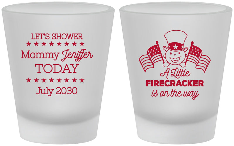 Custom Baby Shower Frosted Shot Glasses - Little Firecracker | 90198