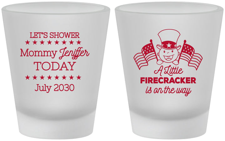Custom Baby Shower Frosted Shot Glasses - Little Firecracker | 90198