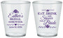 Custom Bridal Shower Plastic Shot Glasses - Eat Drink Shower Bride | 100002