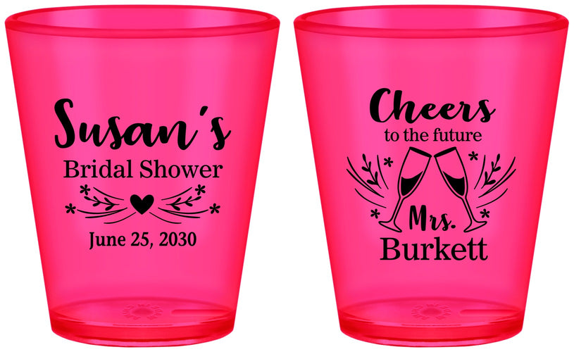 Custom Bridal Shower Plastic Shot Glasses - Future Mrs | 100005