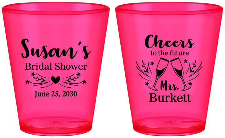 Custom Bridal Shower Plastic Shot Glasses - Future Mrs | 100005