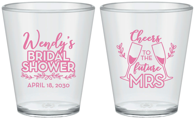Custom Bridal Shower Plastic Shot Glasses - Future Mrs | 100011