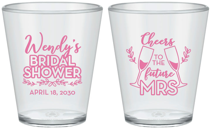 Custom Bridal Shower Plastic Shot Glasses - Future Mrs | 100011