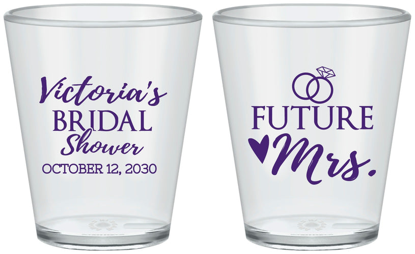 Custom Bridal Shower Plastic Shot Glasses - Future Mrs | 100012