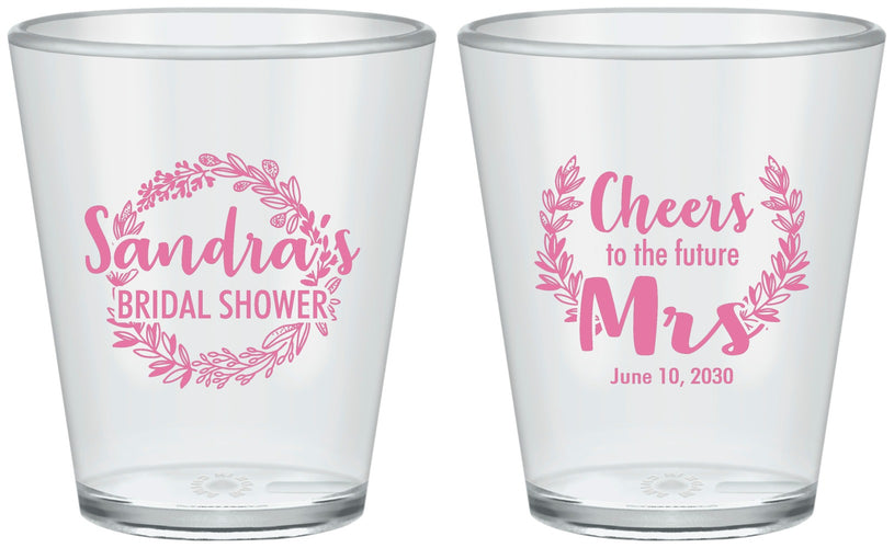 Custom Bridal Shower Plastic Shot Glasses - Future Mrs | 100015