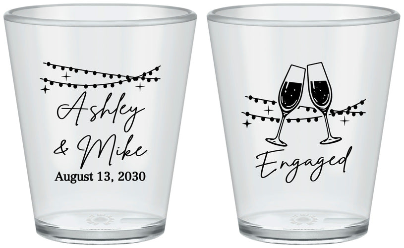 Custom Engagement Plastic Shot Glasses - Engaged | 10007