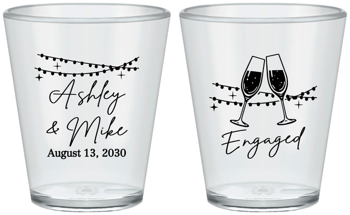 Custom Engagement Plastic Shot Glasses - Engaged | 10007