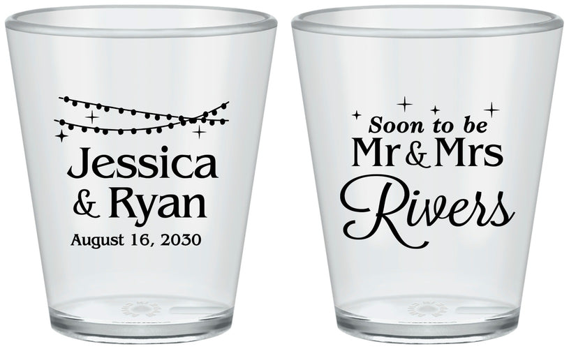 Custom Engagement Plastic Shot Glasses - Soon To Be Mr And Mrs | 10008