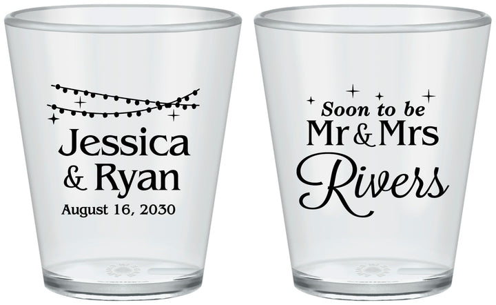 Custom Engagement Plastic Shot Glasses - Soon To Be Mr And Mrs | 10008