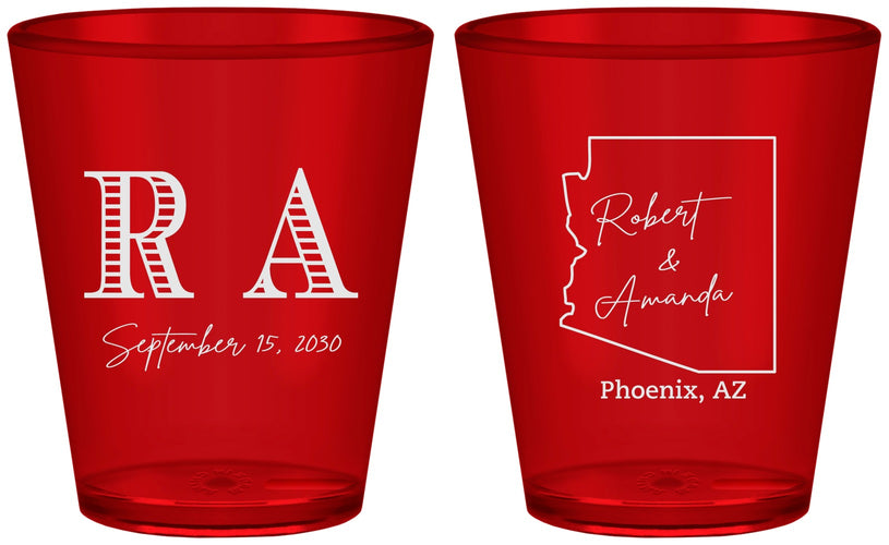 Custom Wedding Plastic Shot Glasses - Arizona | 102