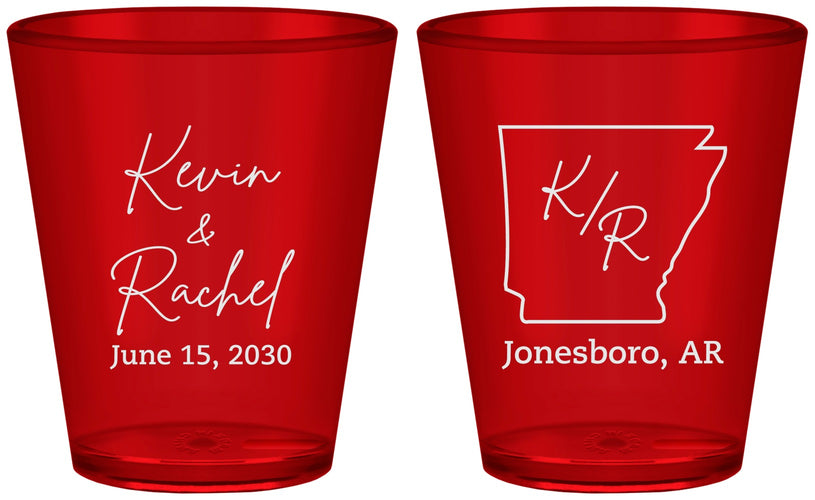Custom Wedding Plastic Shot Glasses - Arkansas | 103