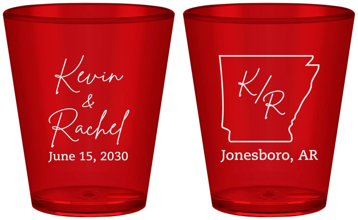 Custom Wedding Plastic Shot Glasses - Arkansas | 103