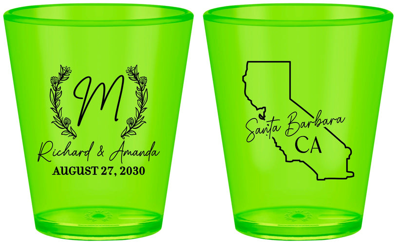 Custom Wedding Plastic Shot Glasses - California | 104
