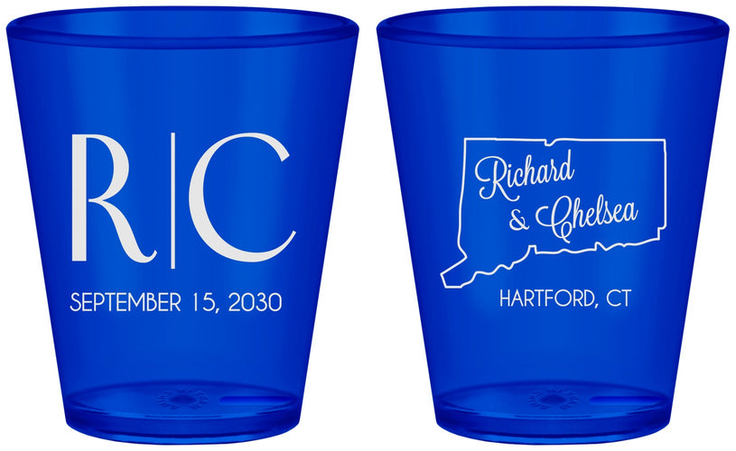 Custom Wedding Plastic Shot Glasses - Connecticut | 106