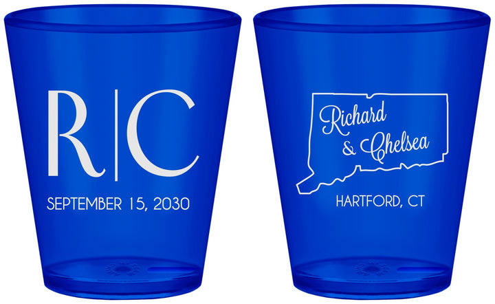 Custom Wedding Plastic Shot Glasses - Connecticut | 106