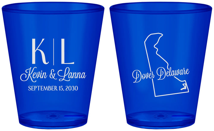 Custom Wedding Plastic Shot Glasses - Delaware | 107