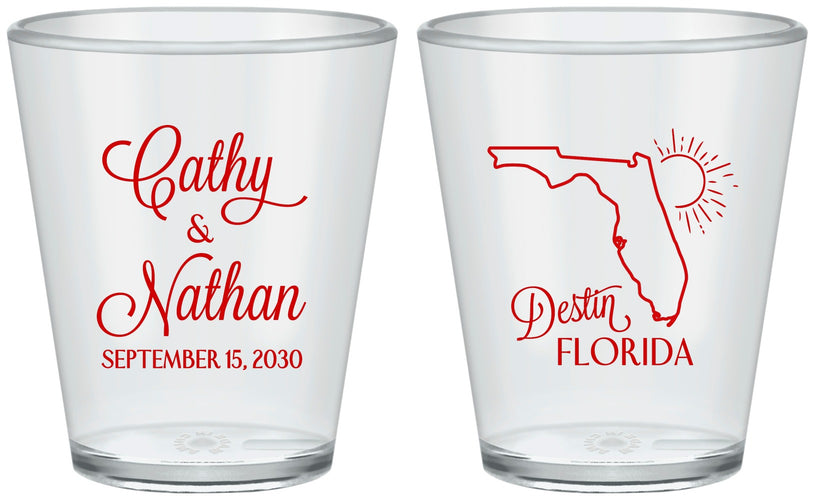 Custom Wedding Plastic Shot Glasses - Florida | 108
