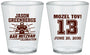 Custom Bar Mitzvah Plastic Shot Glasses - 13th Birthday Football | 110002