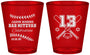 Custom Bar Mitzvah Plastic Shot Glasses - 13th Birthday Baseball | 110005