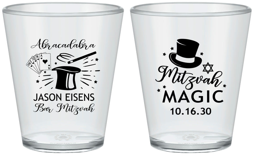 Custom Bar Mitzvah Plastic Shot Glasses - 13th Birthday Magic | 110015