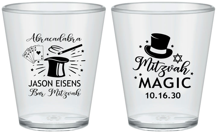 Custom Bar Mitzvah Plastic Shot Glasses - 13th Birthday Magic | 110015