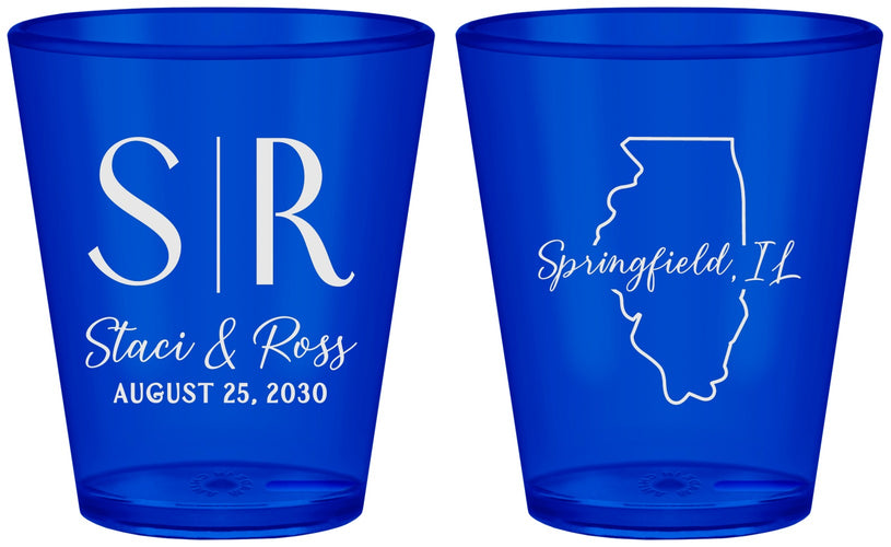 Custom Wedding Plastic Shot Glasses - Illinois | 112