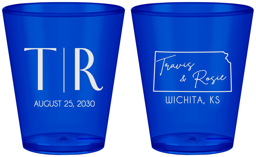 Custom Wedding Plastic Shot Glasses - Kansas | 115