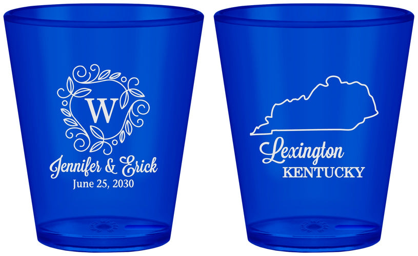 Custom Wedding Plastic Shot Glasses - Kentucky | 116