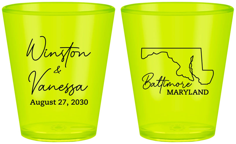 Custom Wedding Plastic Shot Glasses - Maryland | 119