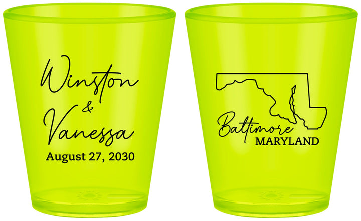 Custom Wedding Plastic Shot Glasses - Maryland | 119