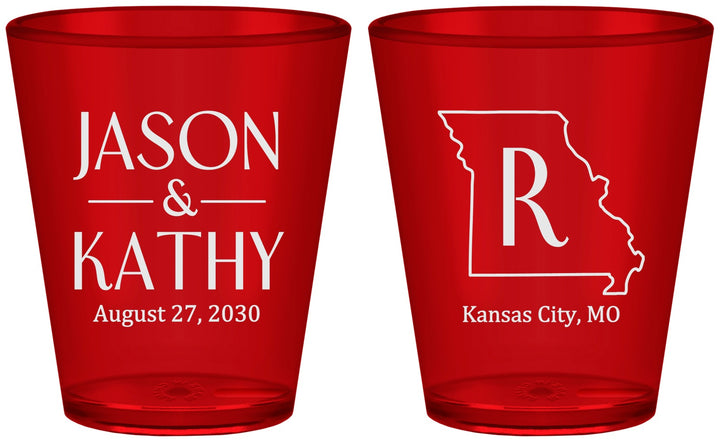 Custom Wedding Plastic Shot Glasses - Missouri | 124