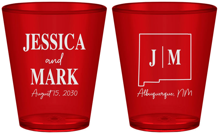 Custom Wedding Plastic Shot Glasses - New Mexico | 130