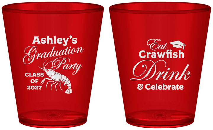 Custom Graduation Plastic Shot Glasses - Class Of 2027 Crawfish Boil | 130000
