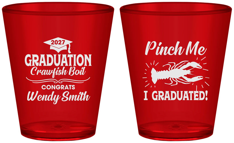 Custom Graduation Plastic Shot Glasses - Class Of 2027 Crawfish Boil | 130001