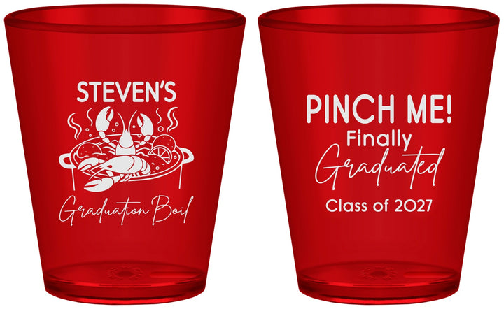 Custom Graduation Plastic Shot Glasses - Class Of 2027 Crawfish Boil | 130004